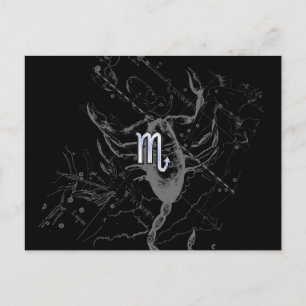 Chrome zoals Scorpio Zodiac Sign on Hevelius 1690 Briefkaart