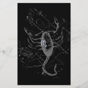 Chrome zoals Scorpio Zodiac Symbol op Hevelius Briefpapier