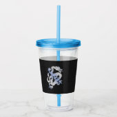 Chrome zoals Silver Dragon Black Snake Skin-stijl Acryl Drinkbeker (Voorkant)