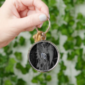 Chrome zoals Virgo Zodiac Sign on Black Hevelius Sleutelhanger (Hand)