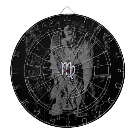 Chrome zoals Virgo Zodiac Sign on Hevelius in Blac Dartbord (Voorkant)