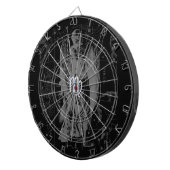 Chrome zoals Virgo Zodiac Sign on Hevelius in Blac Dartbord (Voorkant Rechts)