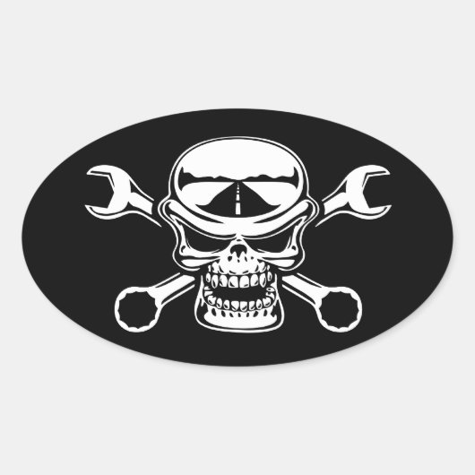 Chromeboy Cross-Wrenches Ovale Sticker (Voorkant)