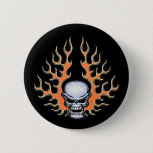 Chromeboy-Flames Ronde Button 5,7 Cm