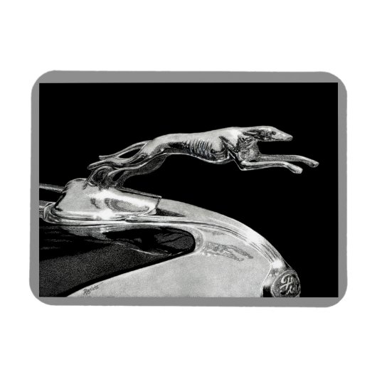 "Chromed Grace" - Greyhound Magnet Magneet (Horizontaal)