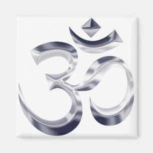 chromed Om-symbool Magneet