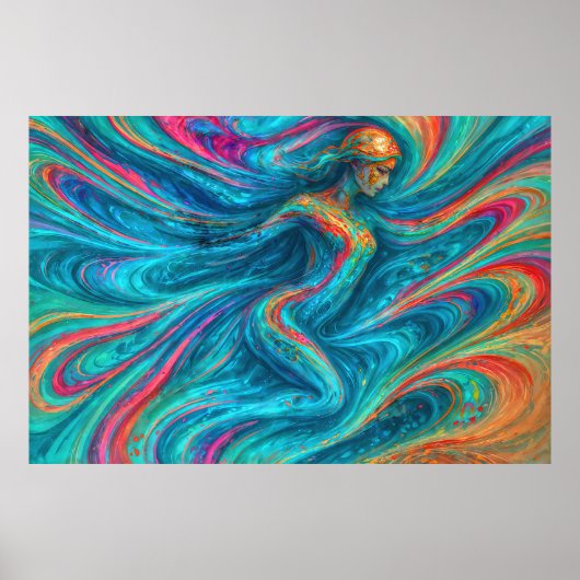 "Chromisca" - Fluid Enchantress Portret Poster (Voorkant)