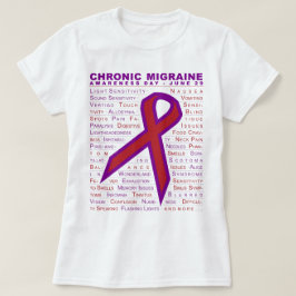 Chronic Migraine Aware - Symptomen & lint met lijn T-shirt