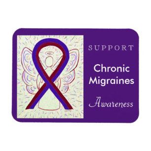 Chronic Migraines Awareness Ribbon Angel Magnet Magneet