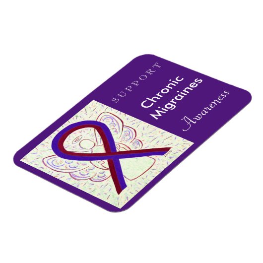 Chronic Migraines Awareness Ribbon Angel Magnet Magneet (Linkerzijde)