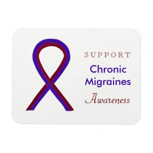 Chronic Migraines Awareness Ribbon Custom Magnet Magneet