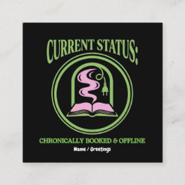 Chronically Booked & Offline Analog Reading Escape Vierkante Visitekaartje
