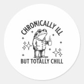 Chronically Ill Funny Frog Chronic Pain & Illn Ronde Sticker (Voorkant)