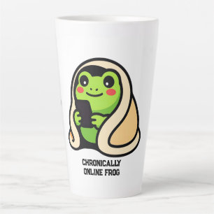 chronisch online kikker grappige meme latte mok