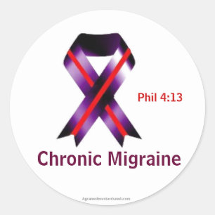 Chronische migrainebewustwording ronde sticker