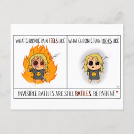 Chronische pijn comisch briefkaart