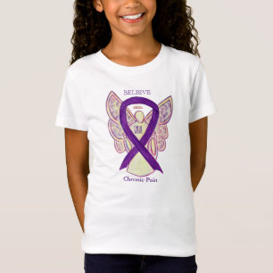 Chronische pijn Paarse bewustwording Ribbon Angel T-shirt