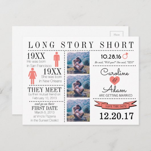 Chronologie dans Coral Enregistrer la date Carte d (Devant / Derrière)