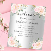 Chronologie du programme de mariage florale rose a