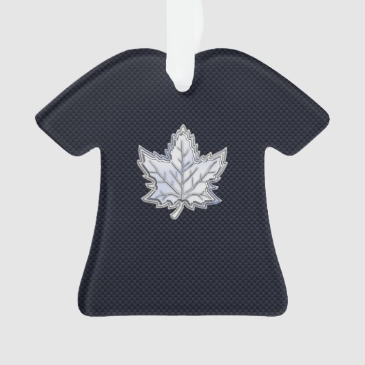 Chroom als een aple lef op koolstofvezelstijl ornament (voorkant)