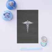 Chroom als kaduceus medisch symbool koolstofvezel flyer (Enkel)
