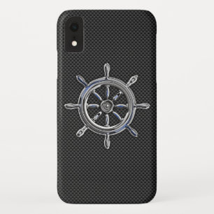 Chroom als neusachtig wiel op koolstofvezel iPhone XR hoesje