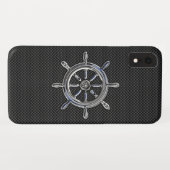 Chroom als neusachtig wiel op koolstofvezel Case-Mate iPhone case (Achterkant (horizontaal))