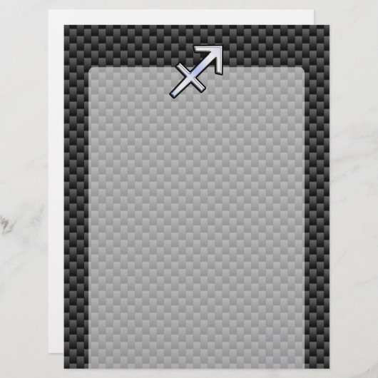 Chroom als Sagittarius-teken Carbon Fiber Print (Voorkant / Achterkant)