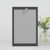 Chroom als Sagittarius-teken Carbon Fiber Print Briefpapier (Staand voorkant)