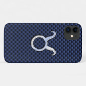 Chroom als Taurus Zodiac Sign Blue Carbon Print Case-Mate iPhone Case (Achterkant (horizontaal))