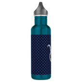 Chroom als Taurus Zodiac Sign Blue Carbon Print Waterfles (Links)