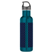 Chroom als Taurus Zodiac Sign Blue Carbon Print Waterfles (Achterkant)