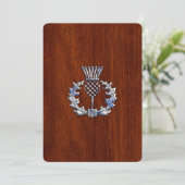 Chroom als Thistle op Mahogany Wood Style (Staand voorkant)
