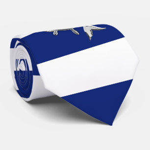 Chroom als zeemeermin op blauwe strepen van de zee stropdas