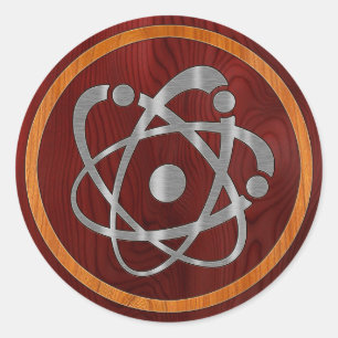 Chroom Atom Ronde Sticker