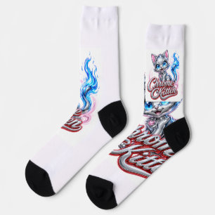 CHROOM KITTEN "sliders" crew soken Sokken