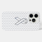 Chroom on White Knit Ribbon Awareness Print Case-Mate iPhone Case (Achterkant (horizontaal))