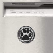 CHROOM PAW PRINT MAGNEET (Insitu (Vaatwasser))