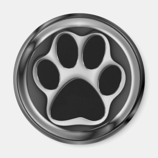 CHROOM PAW PRINT MAGNEET (Voorkant)