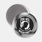 CHROOM POW MIA MAGNEET (Voorkant / Achterkant)