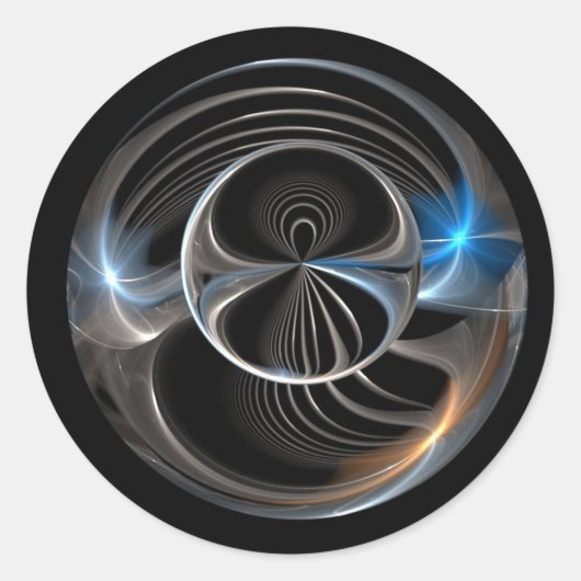 CHROOM RONDE STICKER (Voorkant)