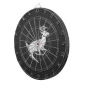Chroom Running Deer on Carbon Fiber Decor Dartbord (Voorkant Rechts)