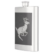 Chroom Running Deer on Carbon Fiber Decor Heupfles (Links)