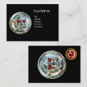 CHROOM SKULL BLACK EN RODE RUBY MONOGRAM VISITEKAARTJE (Voorkant / Achterkant)