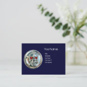 CHROOM SKULL BLAUW EN RODE RUBY MONOGRAM VISITEKAARTJE (Staand voorkant)