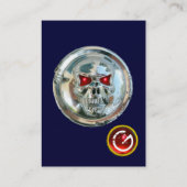 CHROOM SKULL BLAUW EN RODE RUBY MONOGRAM VISITEKAARTJE (Achterkant)