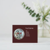 CHROOM SKULL BROWN EN RED RUBY MONOGRAM VISITEKAARTJE (Staand voorkant)