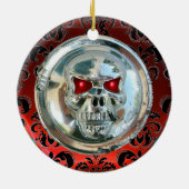 CHROOM SKULL DAMASK DEUR HANGER KERAMISCH ORNAMENT (Achterkant)