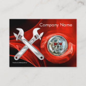 CHROOM SKULL EN WRENCHTEN METALE MECHANICA'S VISITEKAARTJE (Achterkant)