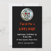 CHROOM SKULL HALLOWEEN FEESTJE KAART (Achterkant)